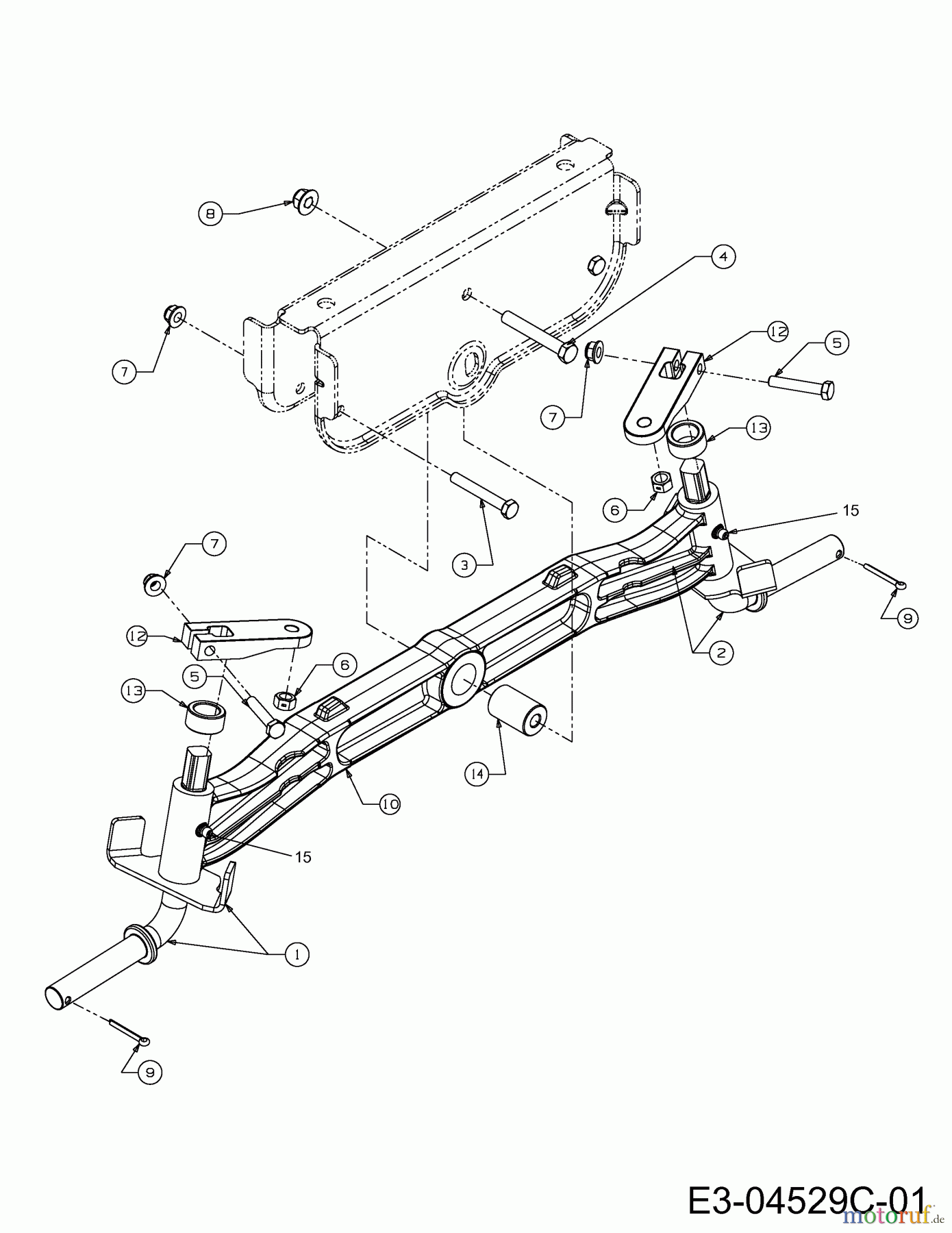  WOLF-Garten Expert Rasentraktoren Expert 107.180 H 13AG91WG650  (2012) Vorderachse