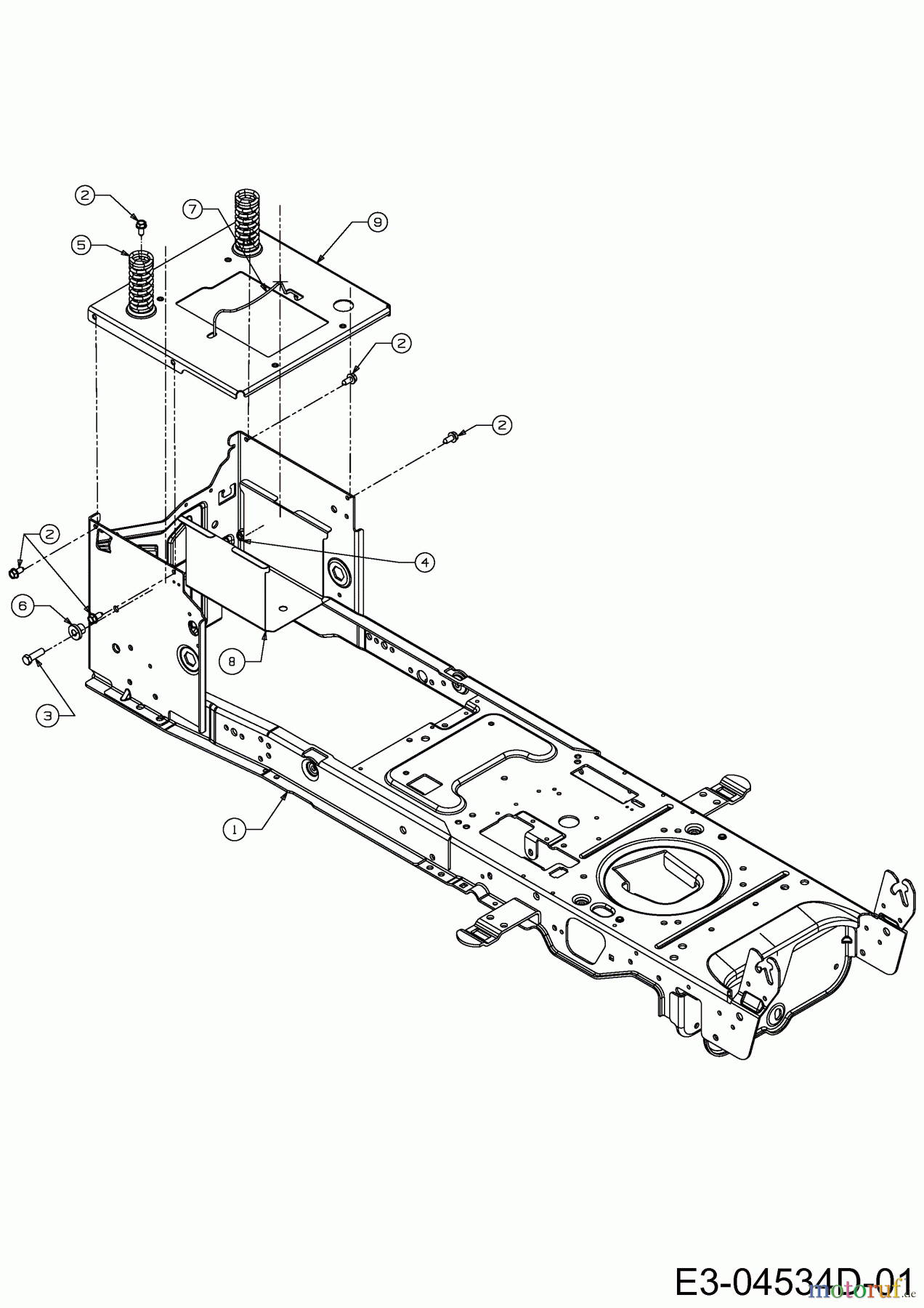  Wolf-Garten Rasentraktoren Expert 107.180 H 13AG91WG650  (2013) Rahmen
