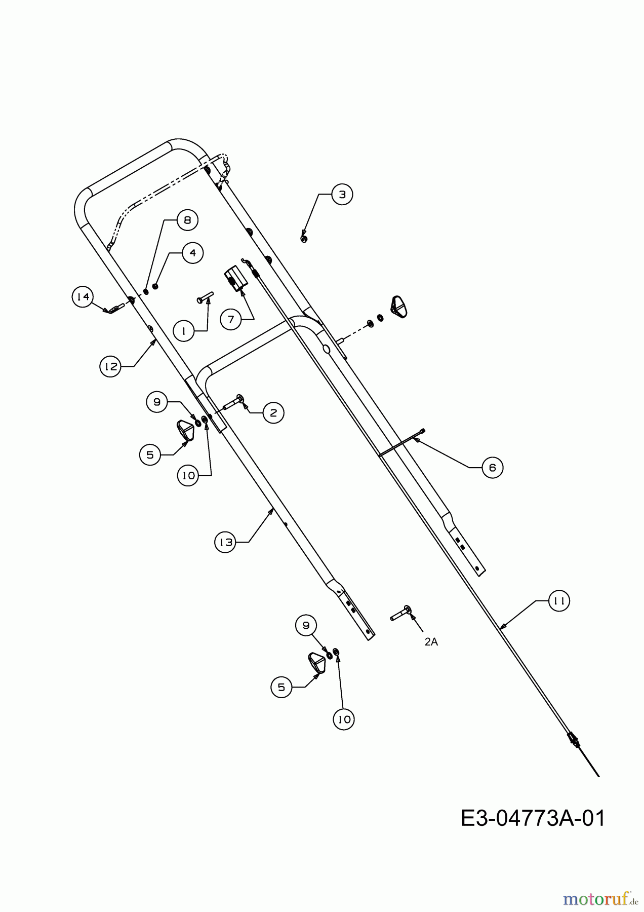  Wolf-Garten Motormäher Campus 400 B 11C-I1JD650  (2009) Holm