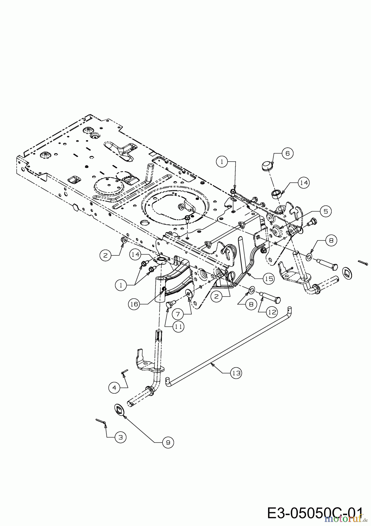 Wolf-Garten Rasentraktoren Blue Power 92.160 H 13HT71RE650 (2014) Vorderachse
