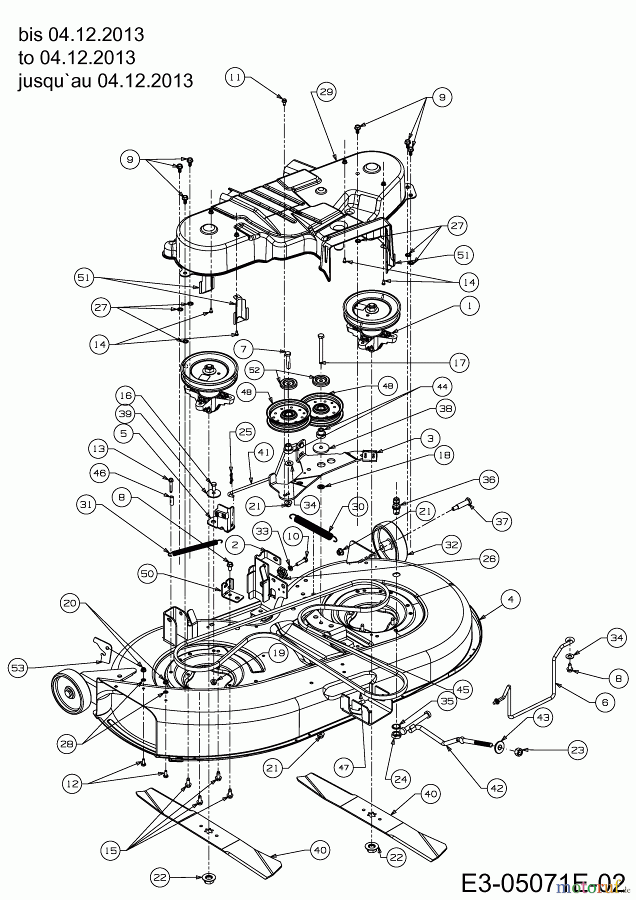  Wolf-Garten Rasentraktoren Blue Power 107.200 H 13TT79RG650  (2014) Mähwerk G (42