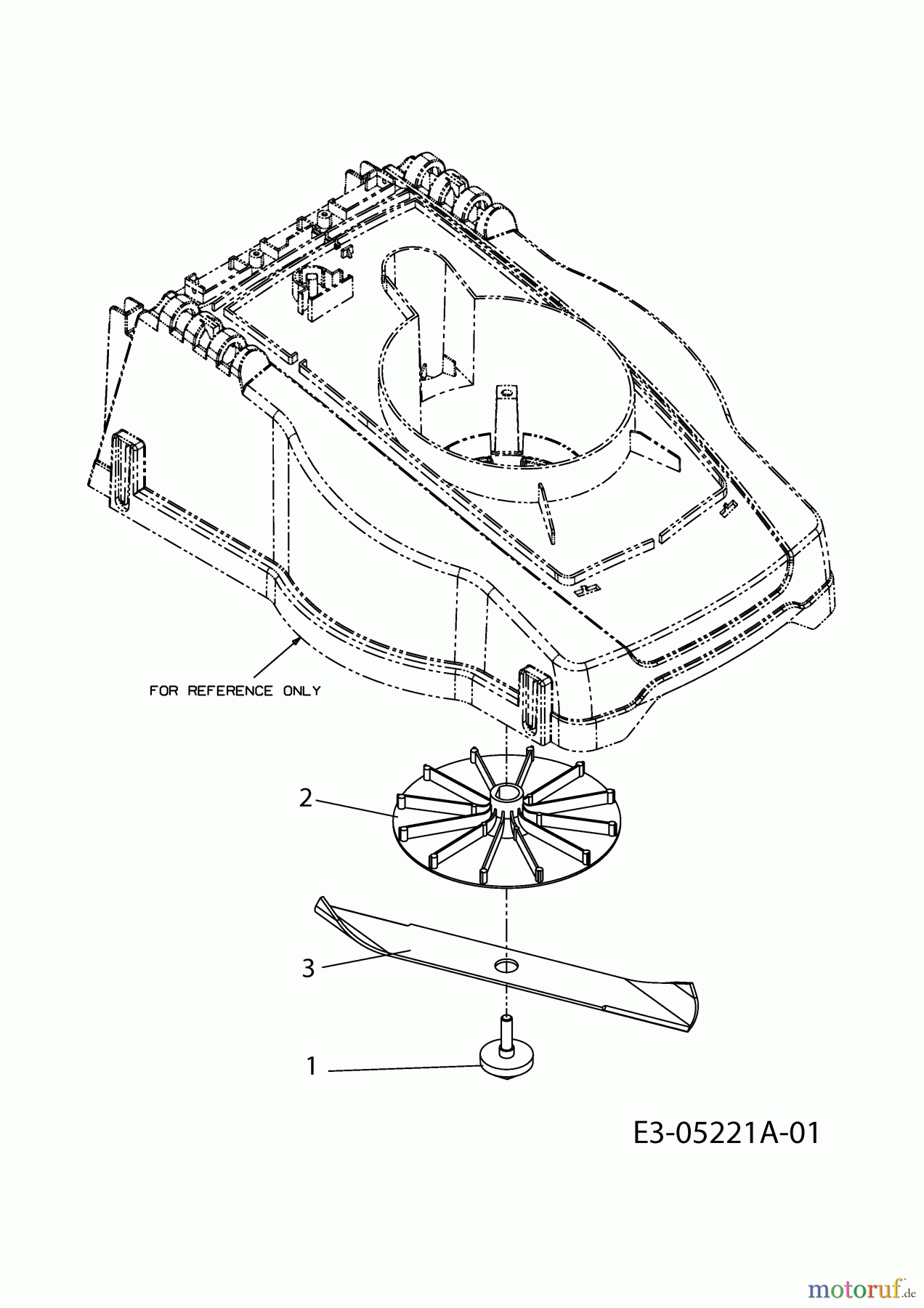  Wolf-Garten Elektromäher Campus 32 E 18D-U1D-650  (2012) Messer, Messeraufnahme