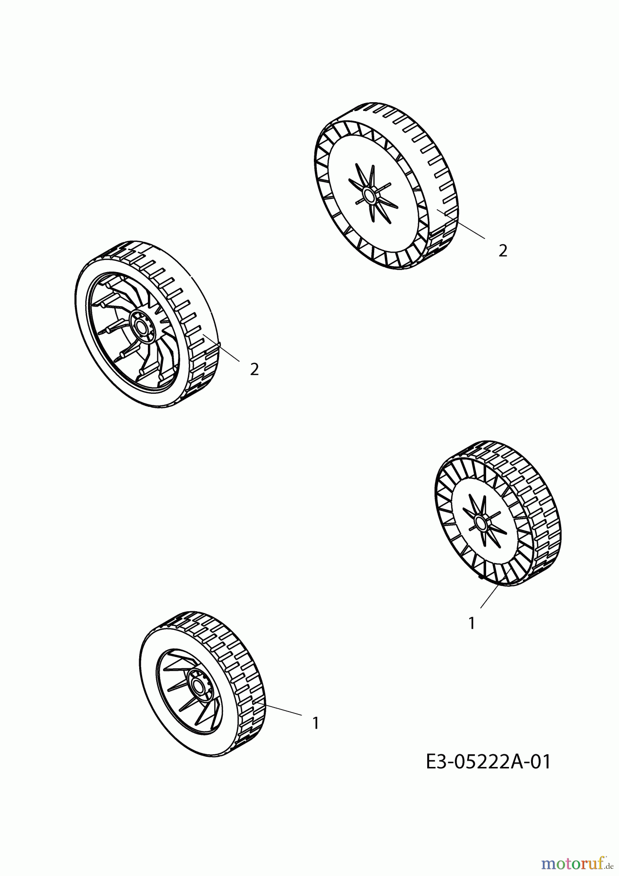  Wolf-Garten Elektromäher Campus 32 E 18D-U1D-650  (2012) Räder