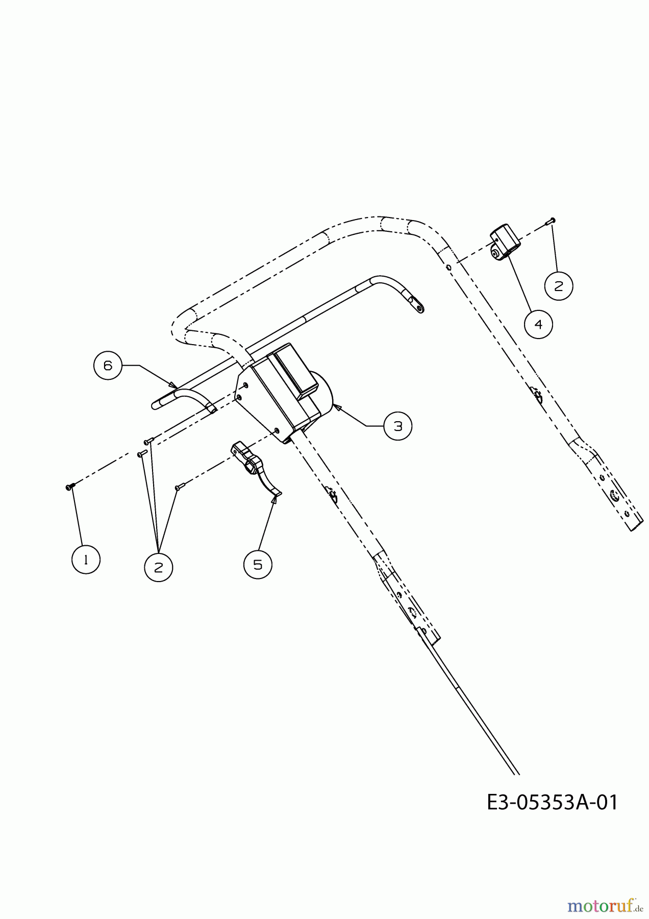  Wolf-Garten Elektromäher Ambition 48 EHW 18A-11K-650  (2011) Schaltbügel
