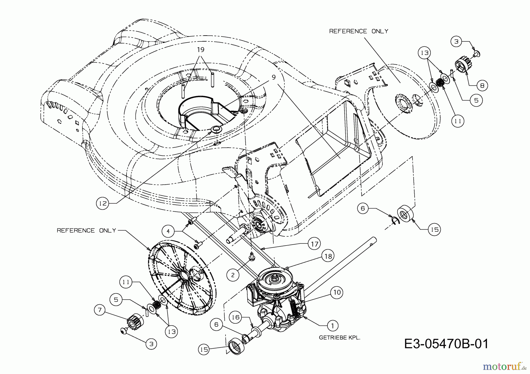  Wolf-Garten Motormäher mit Antrieb Select 4600 AB 12A-J20X650  (2013) Getriebe