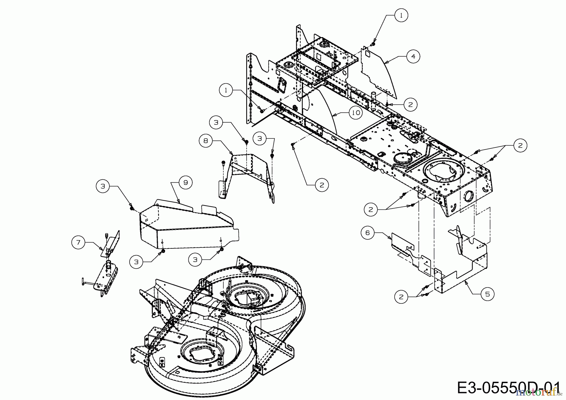  Wolf-Garten Rasentraktoren Blue Power 105.200 H 13RT71RN650  (2014) Abdeckungen Mähwerk N (41
