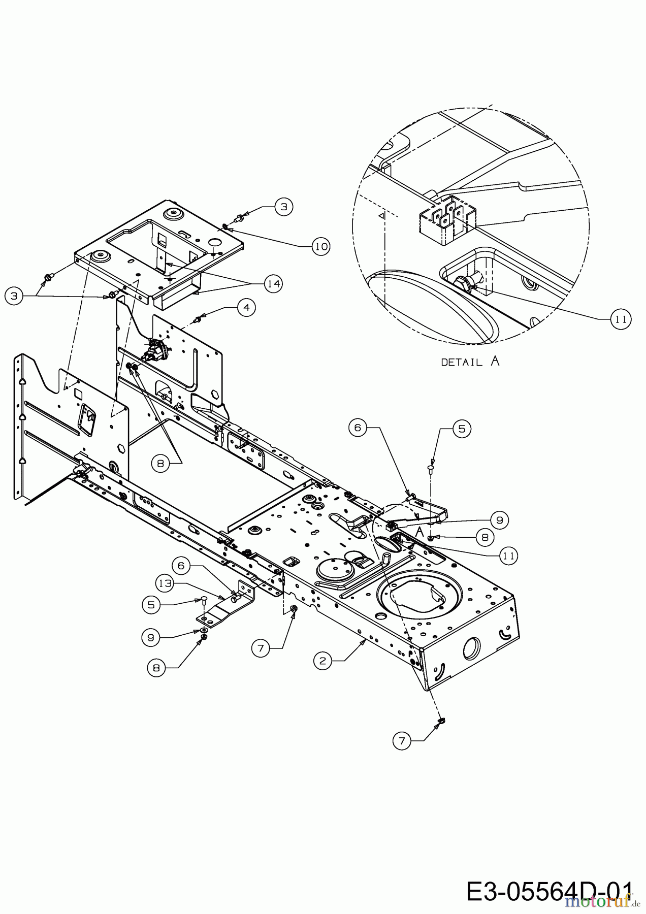  Wolf-Garten Rasentraktoren Blue Power 105.200 H 13HT71RN650  (2014) Rahmen
