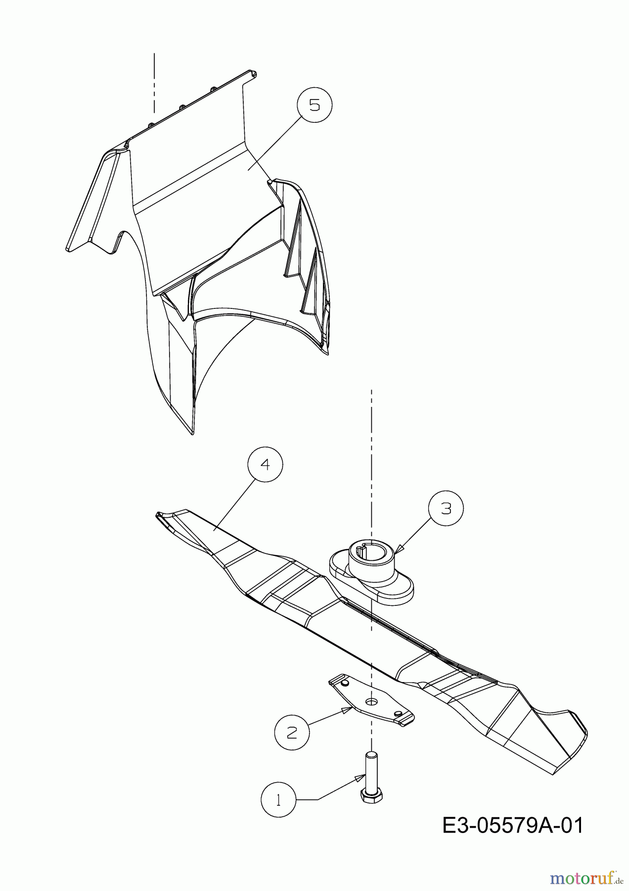 Wolf-Garten Motormäher Ambition 48 HW 11A-118R650  (2011) Messer, Messeraufnahme, Mulchstopfen