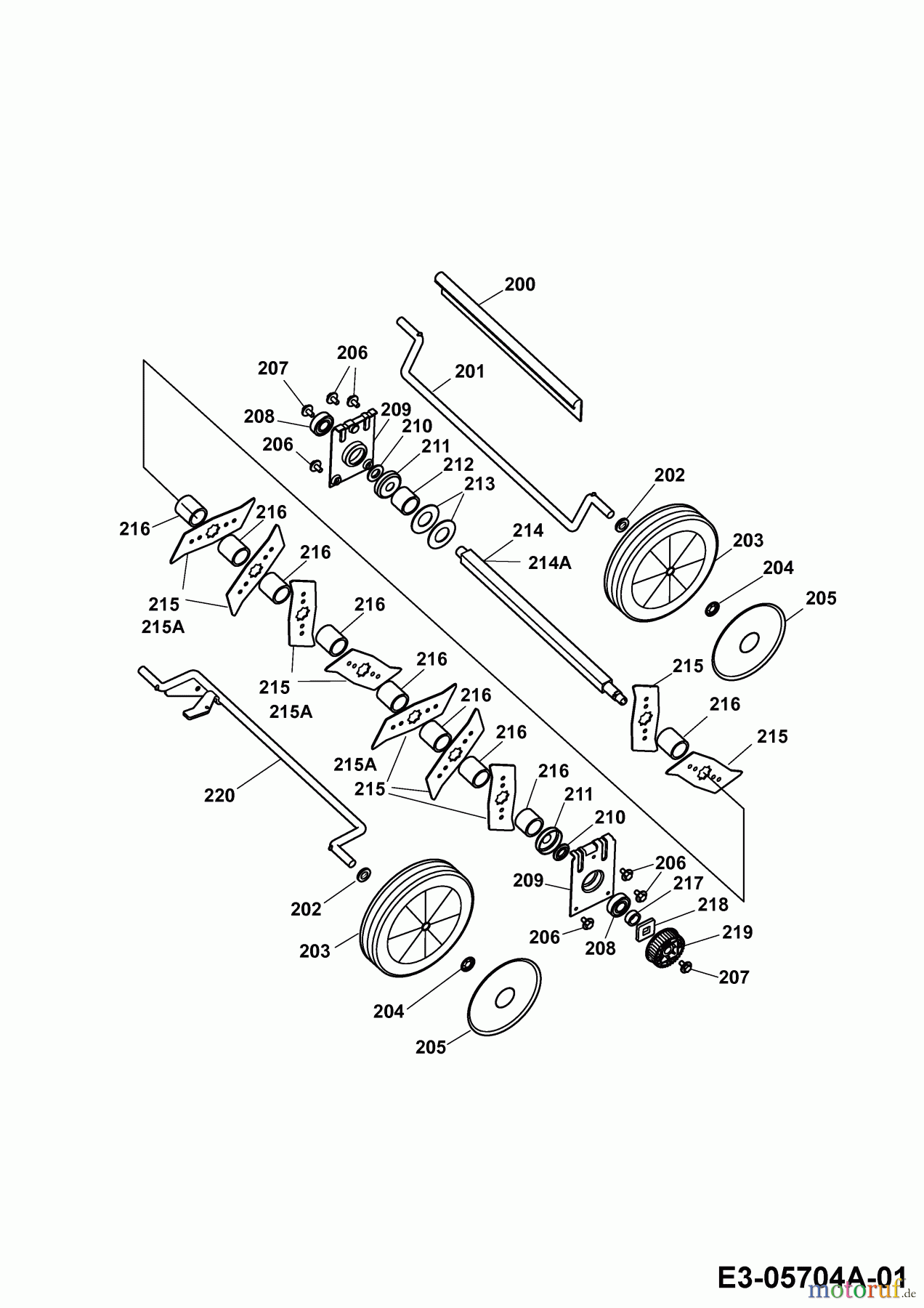  Wolf-Garten Elektrovertikutierer UV 32 EV 3632680 Serie J  (2009) Messerwalze, Räder