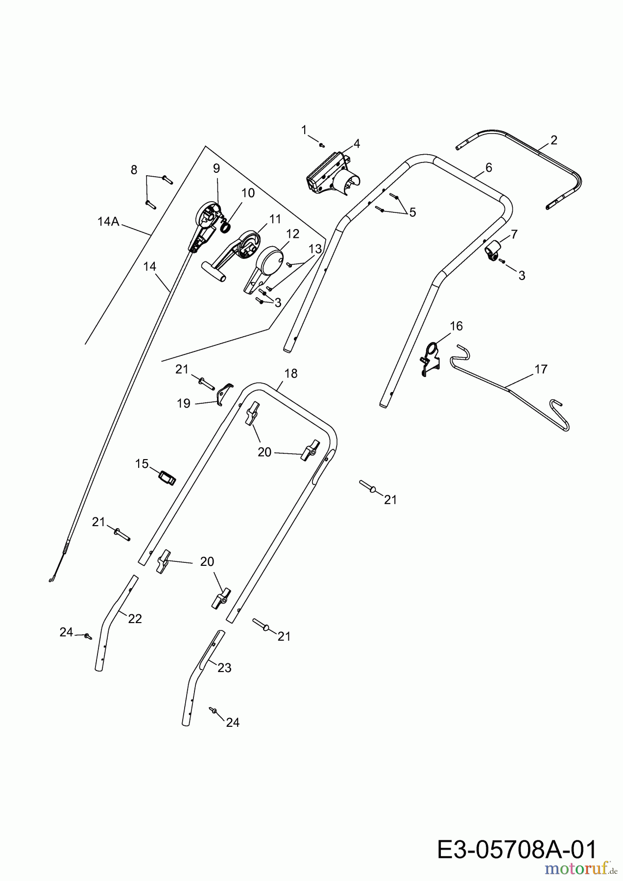  Wolf-Garten Elektrovertikutierer UV 32 EV 3632680  (2012) Holm