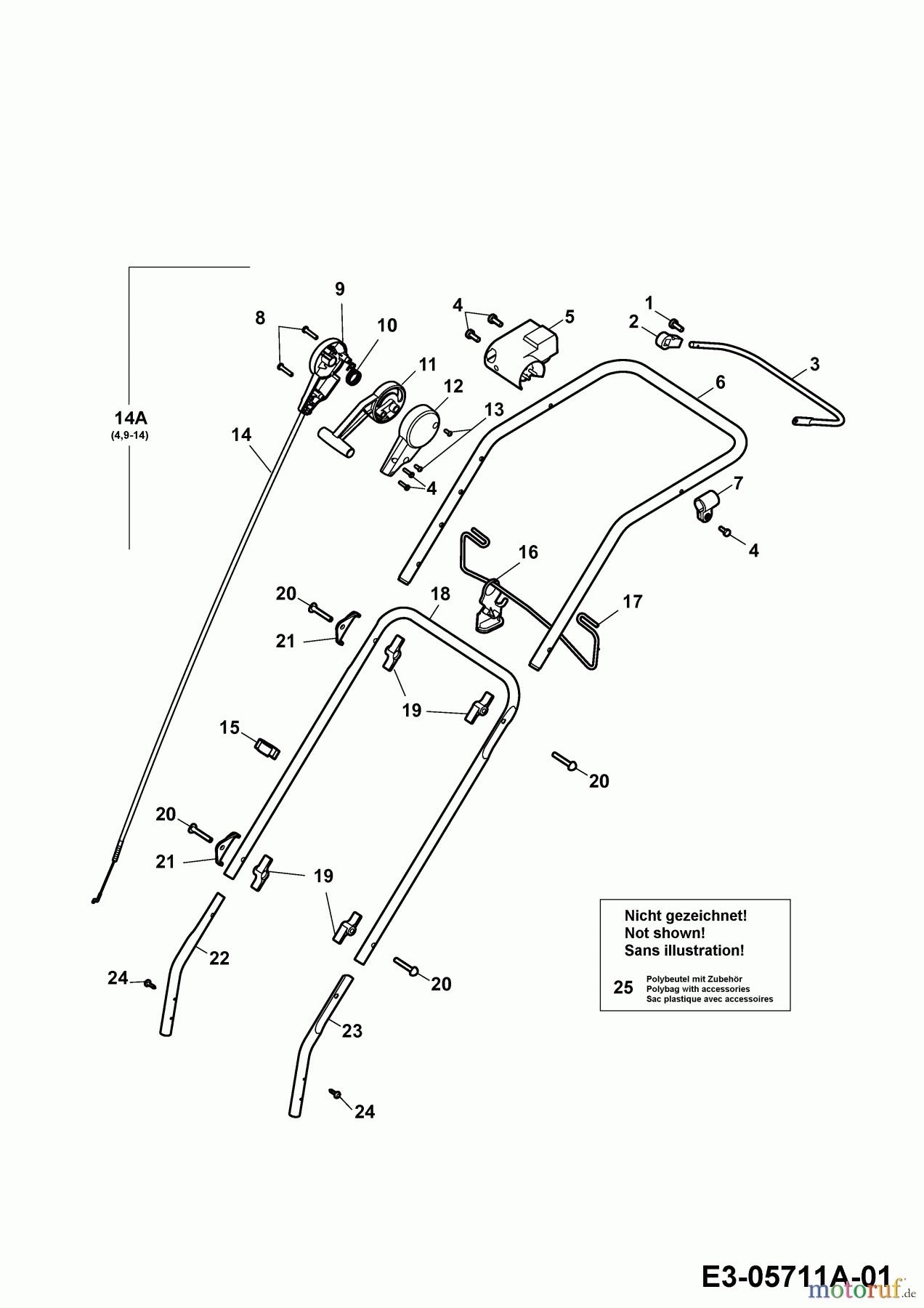 Wolf-Garten Elektrovertikutierer UV 34 E 3634683 Serie G (2010) Holm