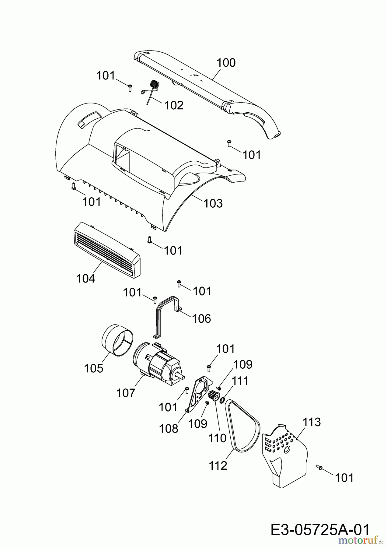 Wolf-Garten Elektrovertikutierer UV 29 EV 3618003 Serie F (2010) Elektromotor, Keilriemen