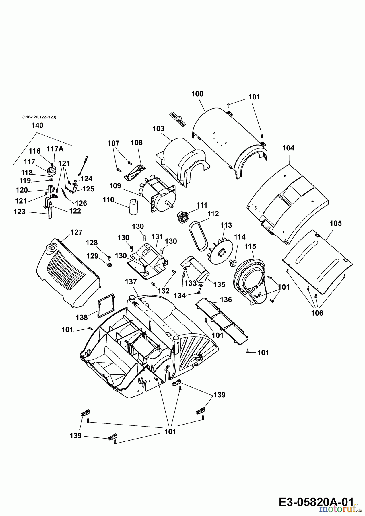  Wolf-Garten Elektrovertikutierer UV 34 E 3634680 Serie G  (2010) Elektromotor, Keilriemen