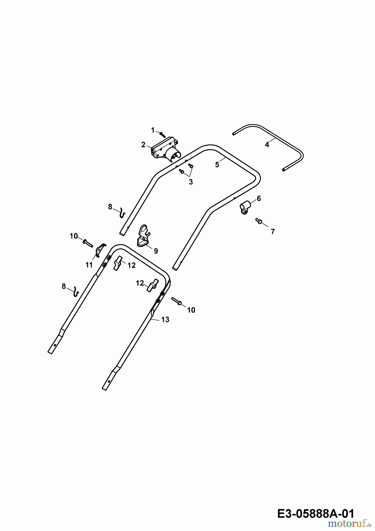 Wolf-Garten Elektromäher 2.40 E-1 4968000 Serie E (2010) Holm
