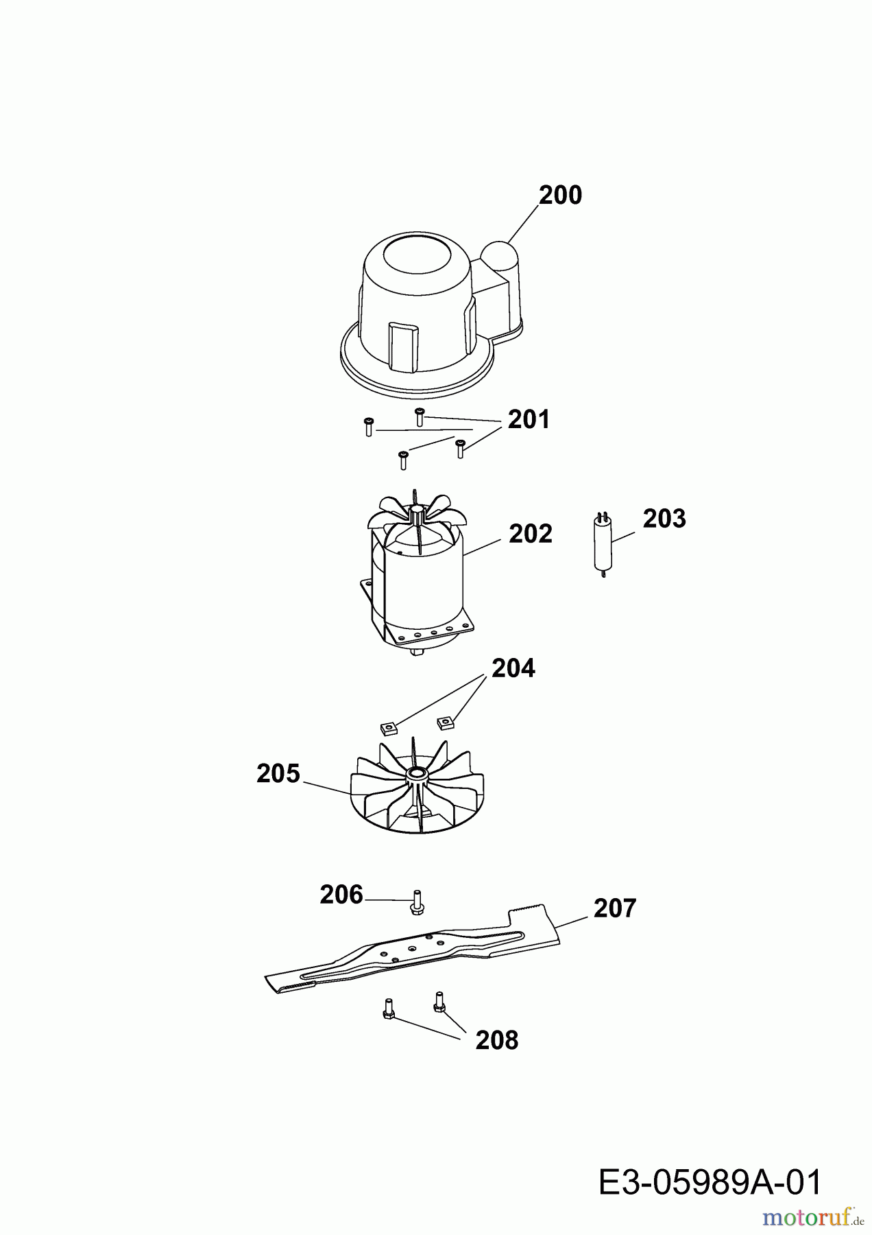 Wolf-Garten Elektromäher Power Edition 40 E-1 4980000 Serie F (2010) Elektromotor, Messer