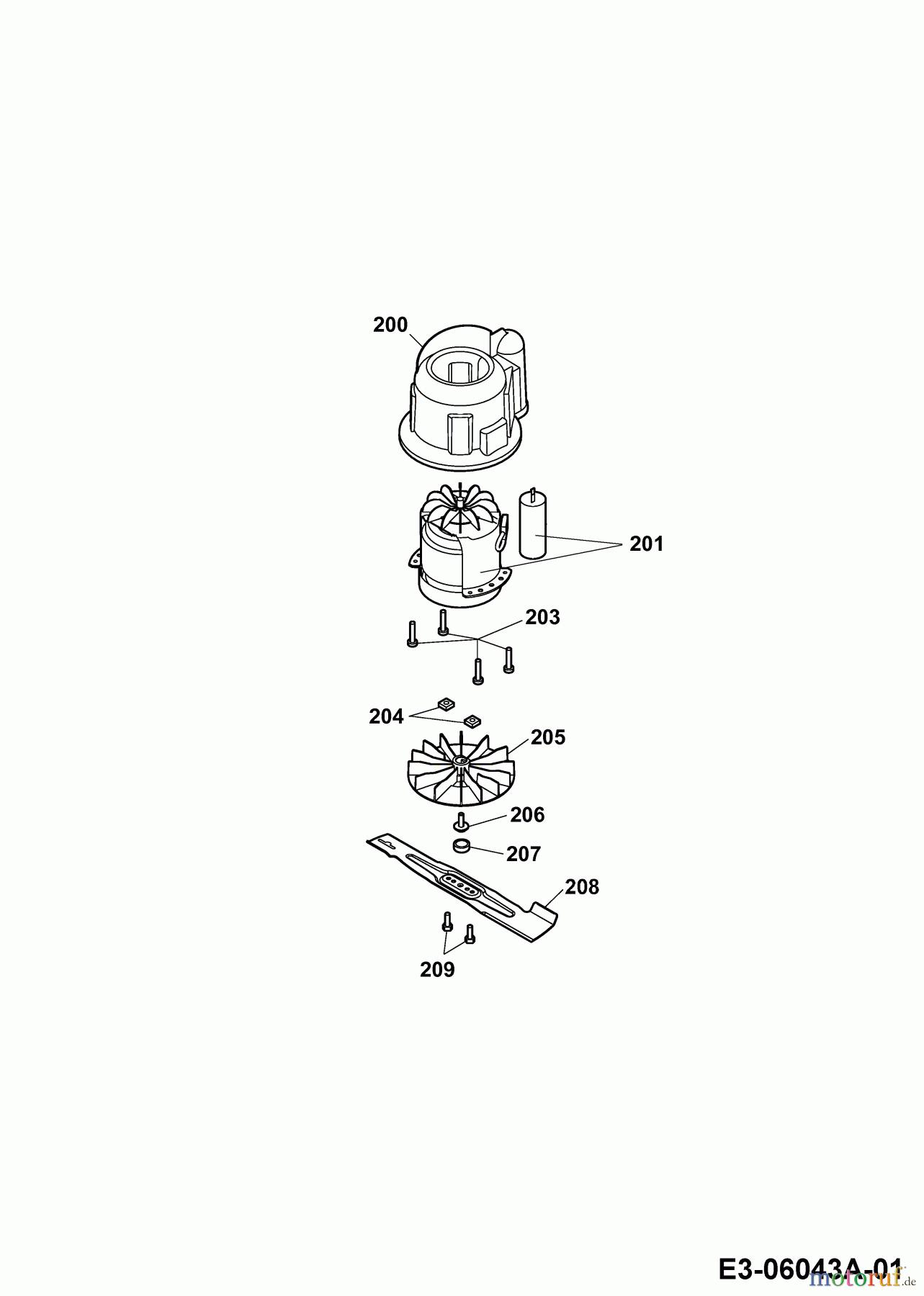 Wolf-Garten Elektromäher Power Edition 34 E 4924003 Serie G (2010) Elektromotor, Messer