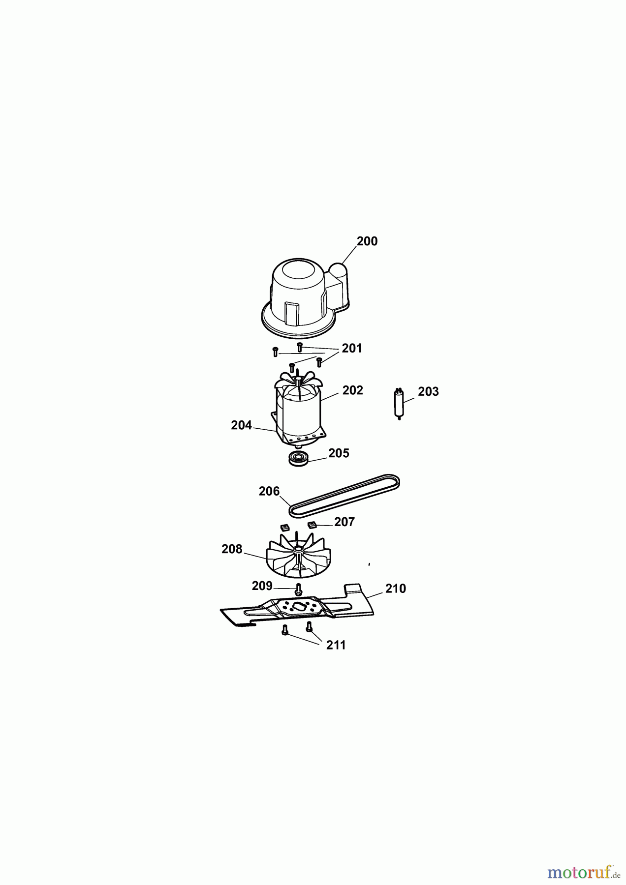 Wolf-Garten Elektromäher mit Antrieb Power Edition 40 EA-1 4985080 Serie B (2010) Messer, Messeraufnahme, Motor