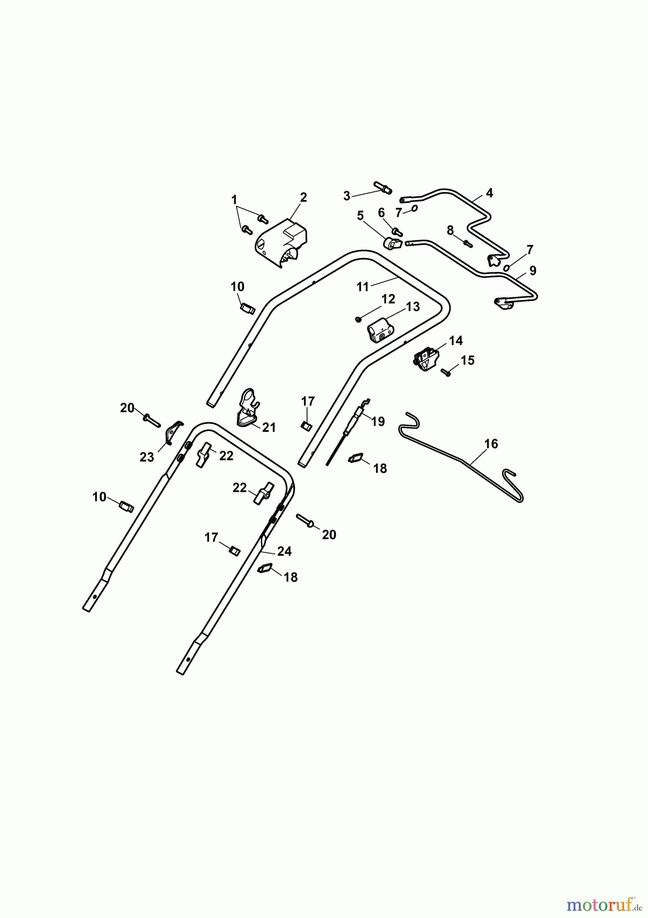  Wolf-Garten Elektromäher mit Antrieb Power Edition 40 EA-1 4985080 Serie C  (2010) Holm