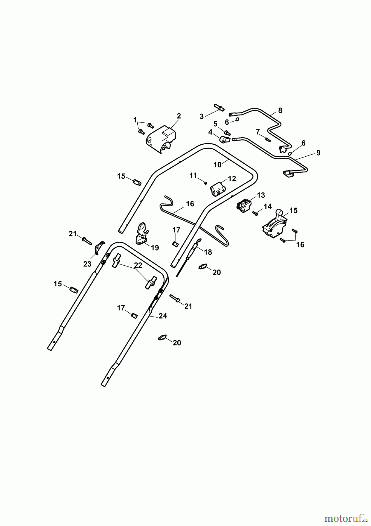  Wolf-Garten Elektromäher mit Antrieb Power Edition 40 EA-1 4985083 Serie A  (2010) Holm