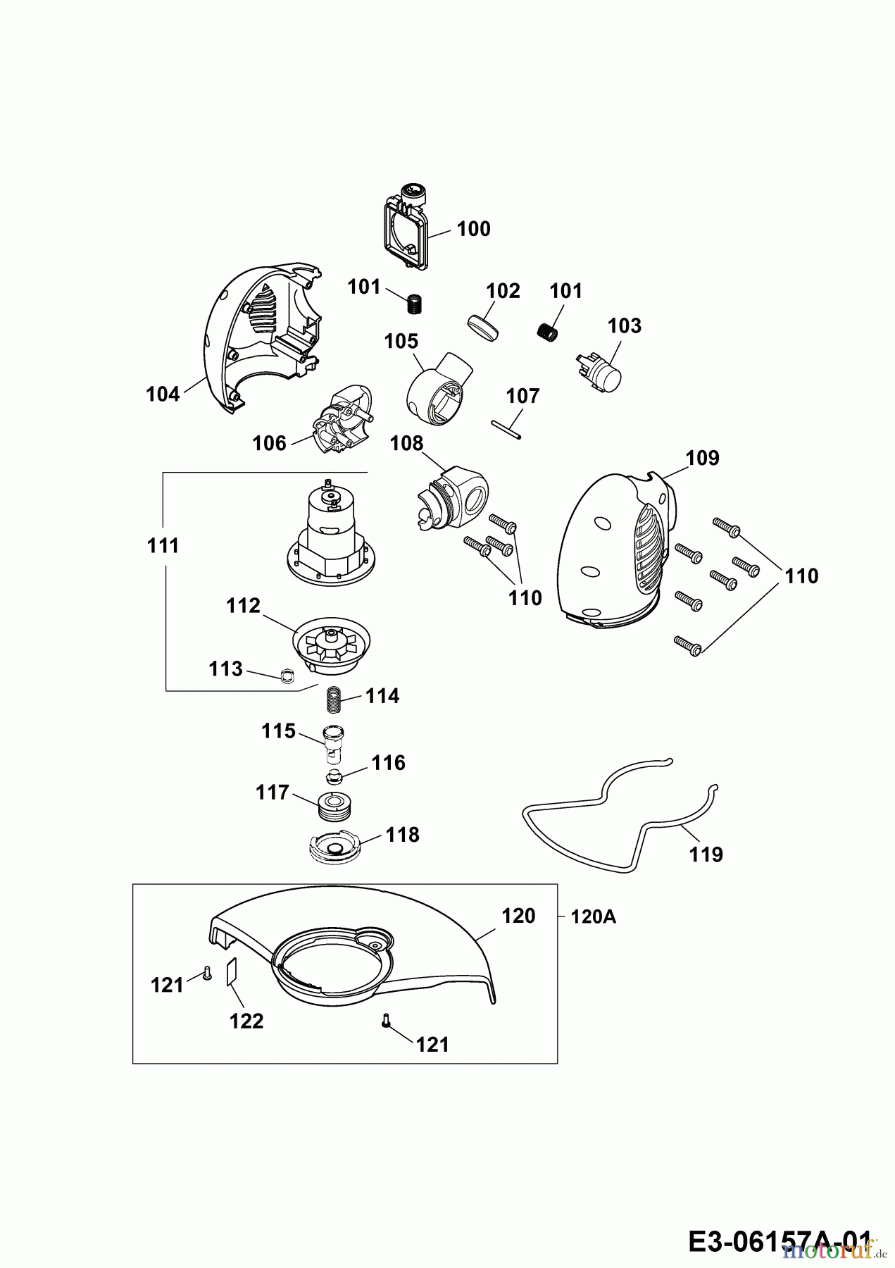 Wolf-Garten Akkutrimmer Li-Ion Power GT 815 7134882 Serie D (2010) Elektromotor, Fadenspule