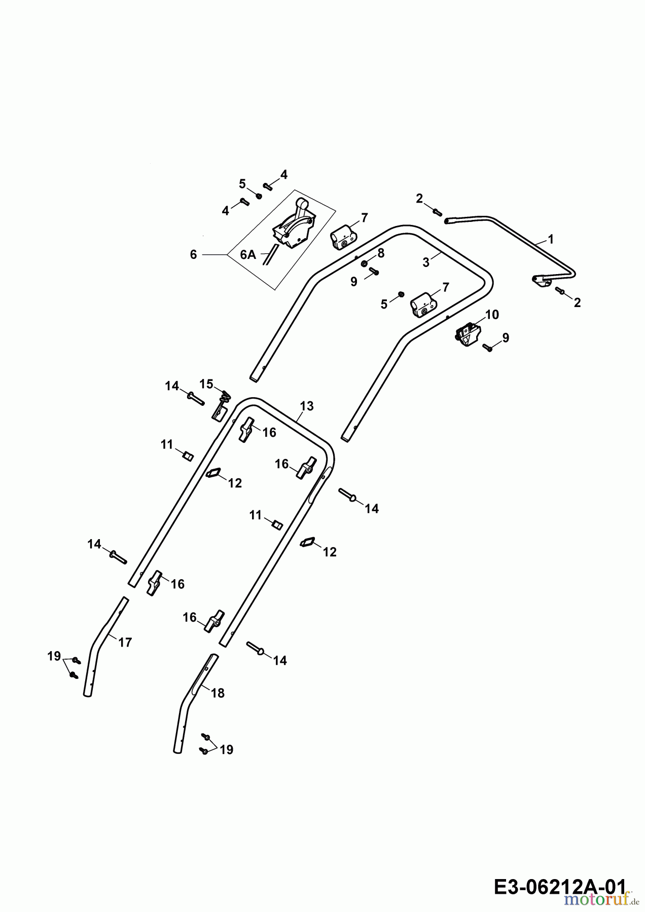  Wolf-Garten Motormäher 6.40 B 4017000 Serie E  (2010) Holm