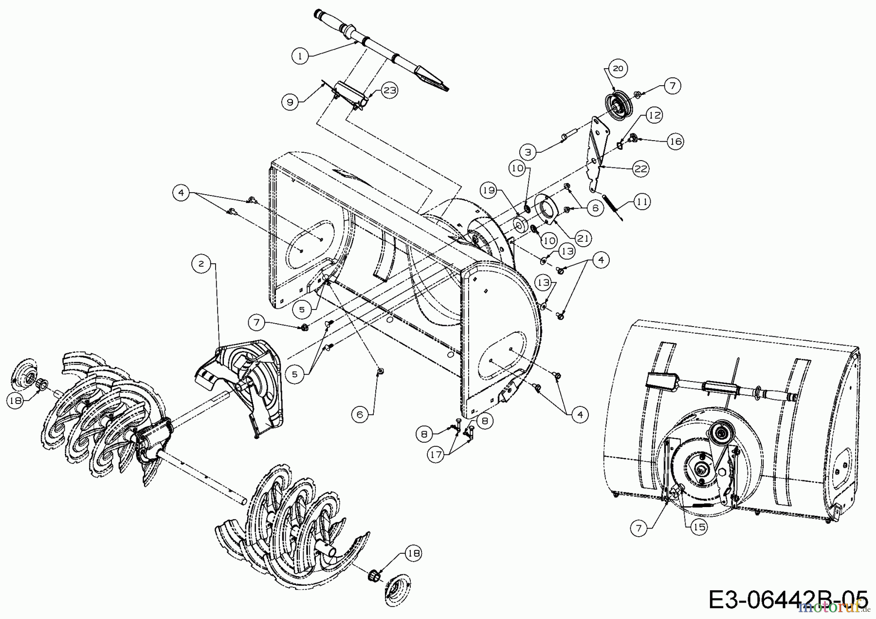  Wolf-Garten Schneefräsen Ambition SF 66 TE 31AY74T3650  (2015) Schaufelrad