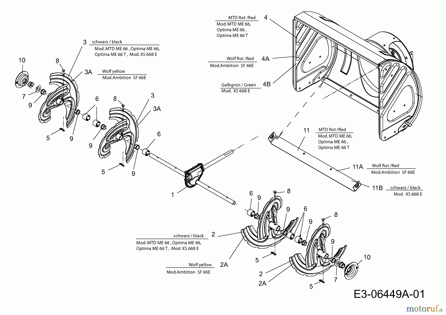  Wolf-Garten Schneefräsen Ambition SF 66 E 31AY64S3650  (2013) Fräsgehäuse