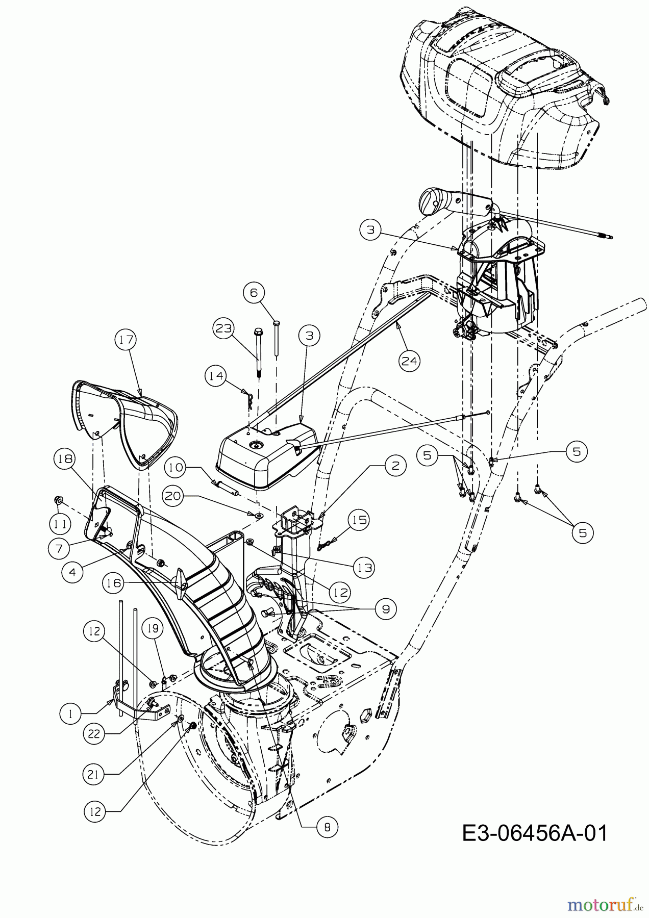  Wolf-Garten Schneefräsen Ambition SF 76 E 31AY65S5650  (2012) Auswurfschacht
