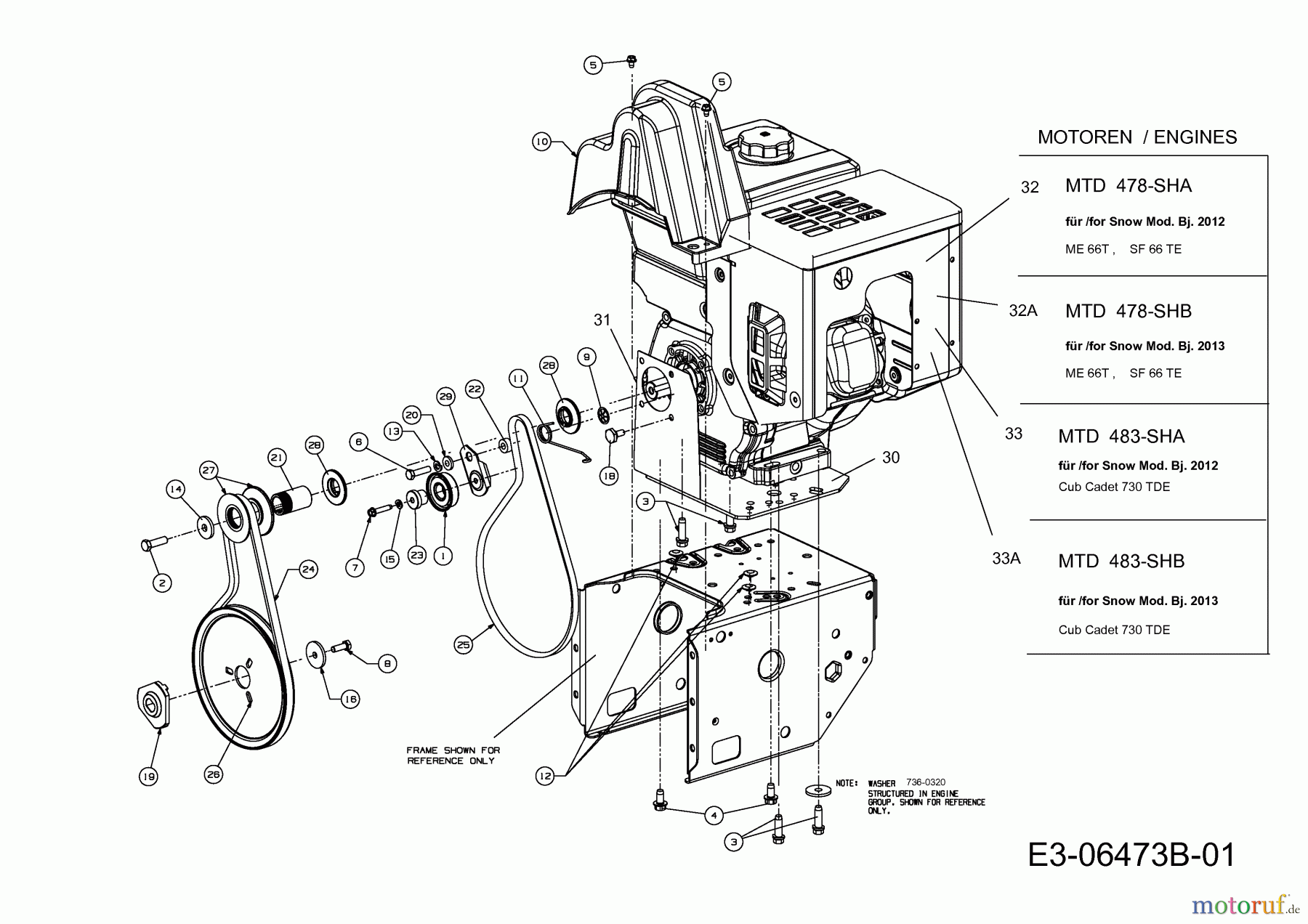  Wolf-Garten Schneefräsen Ambition SF 66 TE 31AY74S3650  (2013) Keilriemen, Motor, Tank