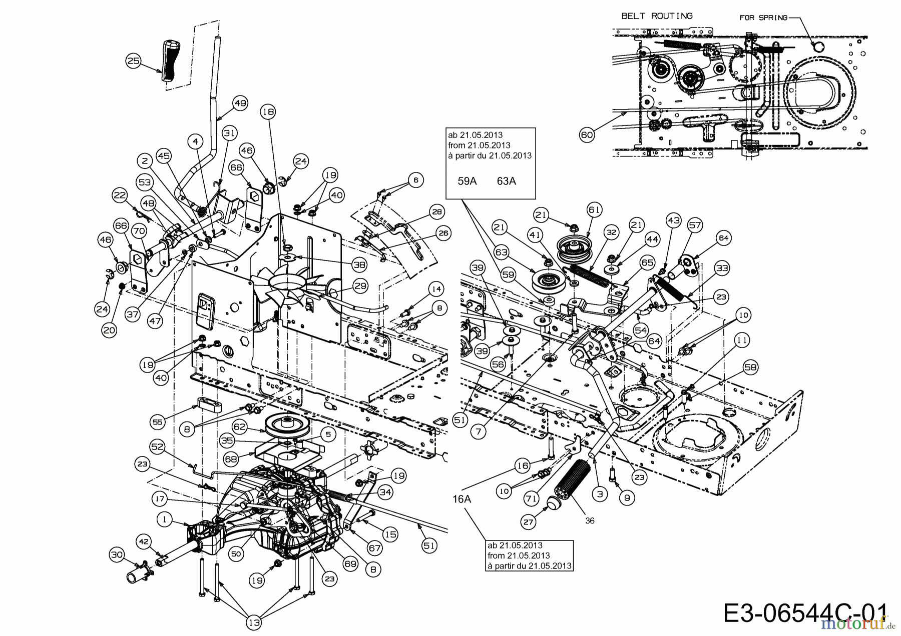  Wolf-Garten Rasentraktoren Ambition 107.175 H 13TN79RG650  (2013) Fahrantrieb, Pedale