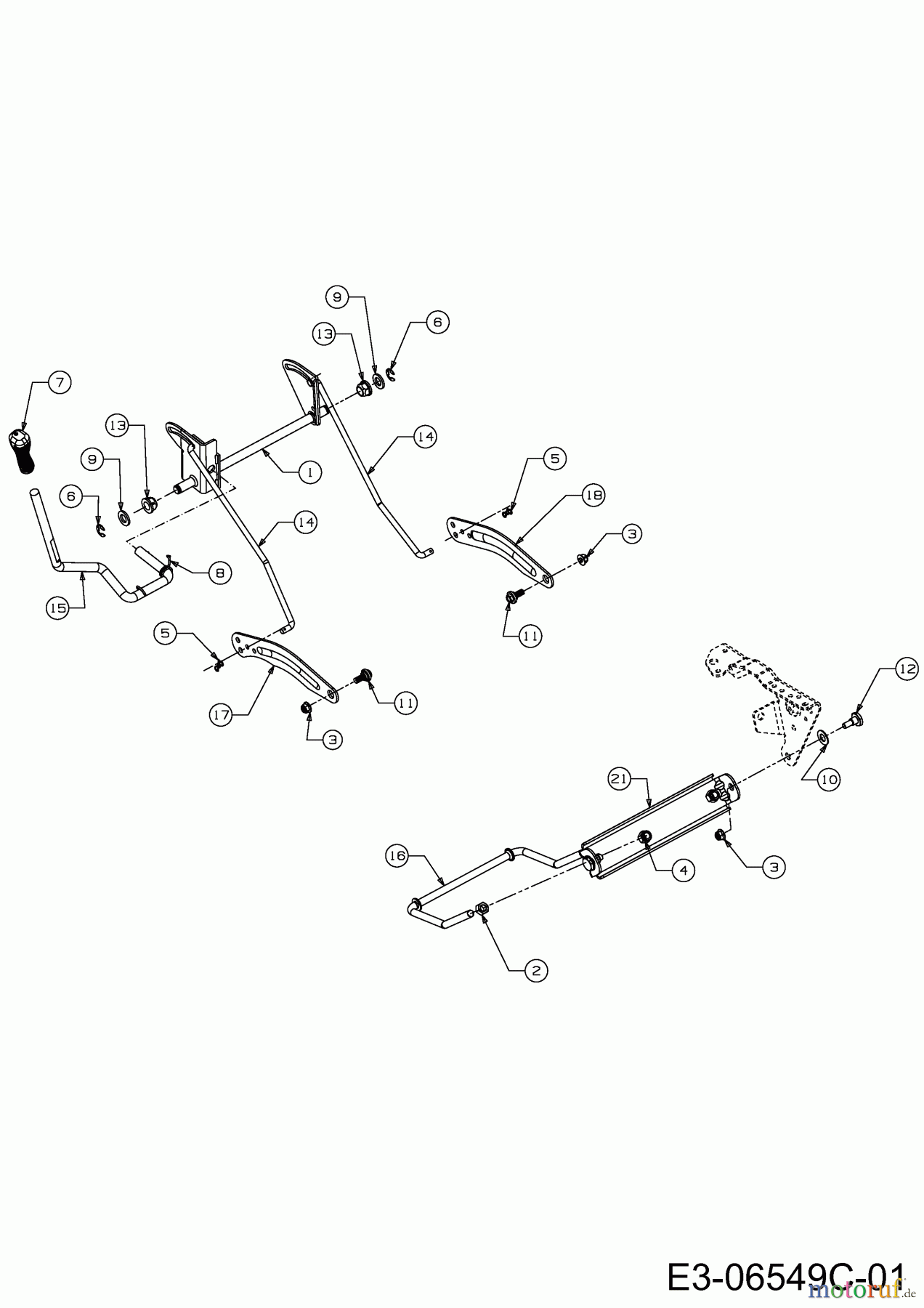  Wolf-Garten Rasentraktoren Blue Power 105.200 H 13RT71RN650  (2014) Mähwerksaushebung