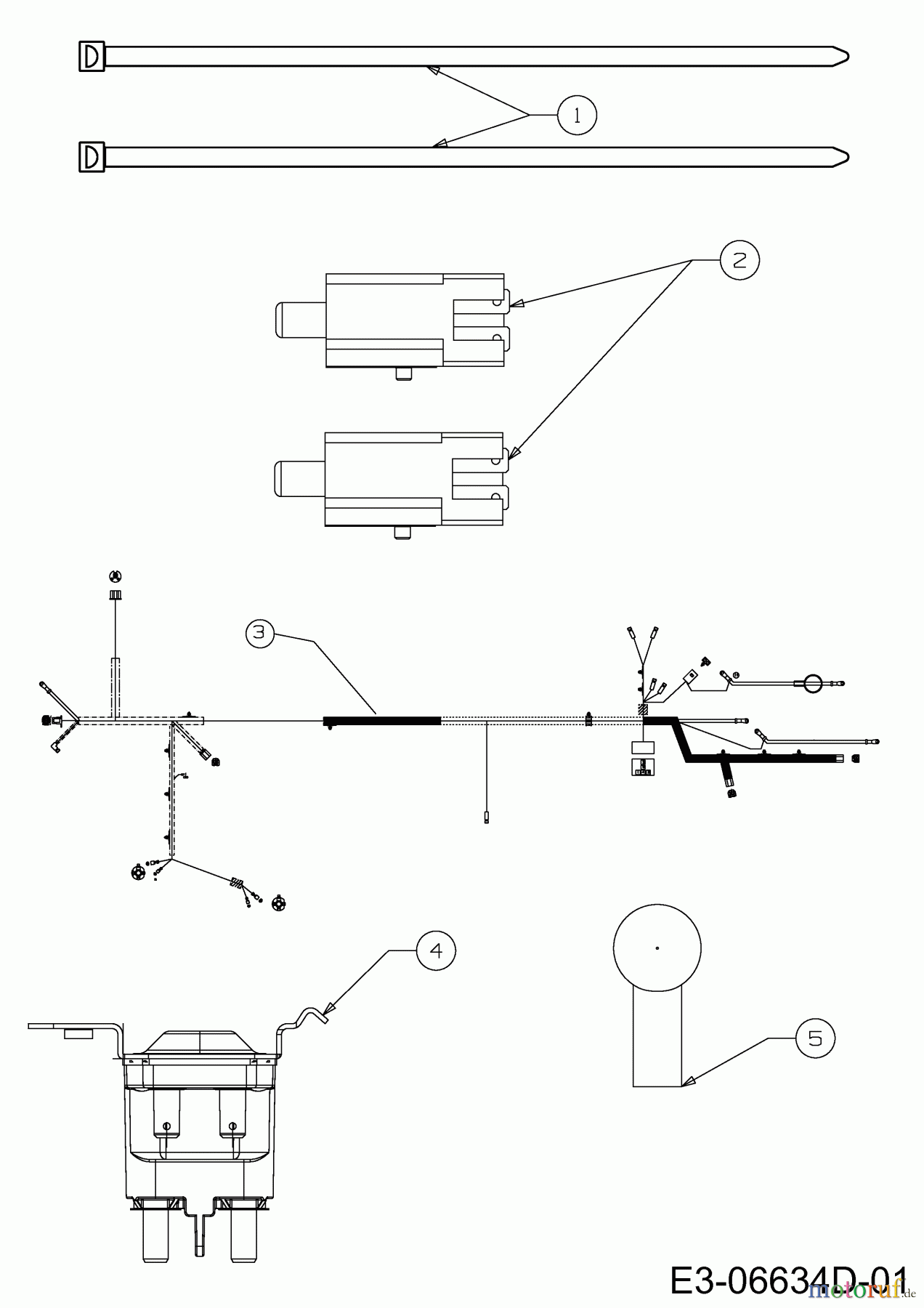  Wolf-Garten Rasentraktoren Select 105.155 T 13RM77RN650  (2014) Elektroteile