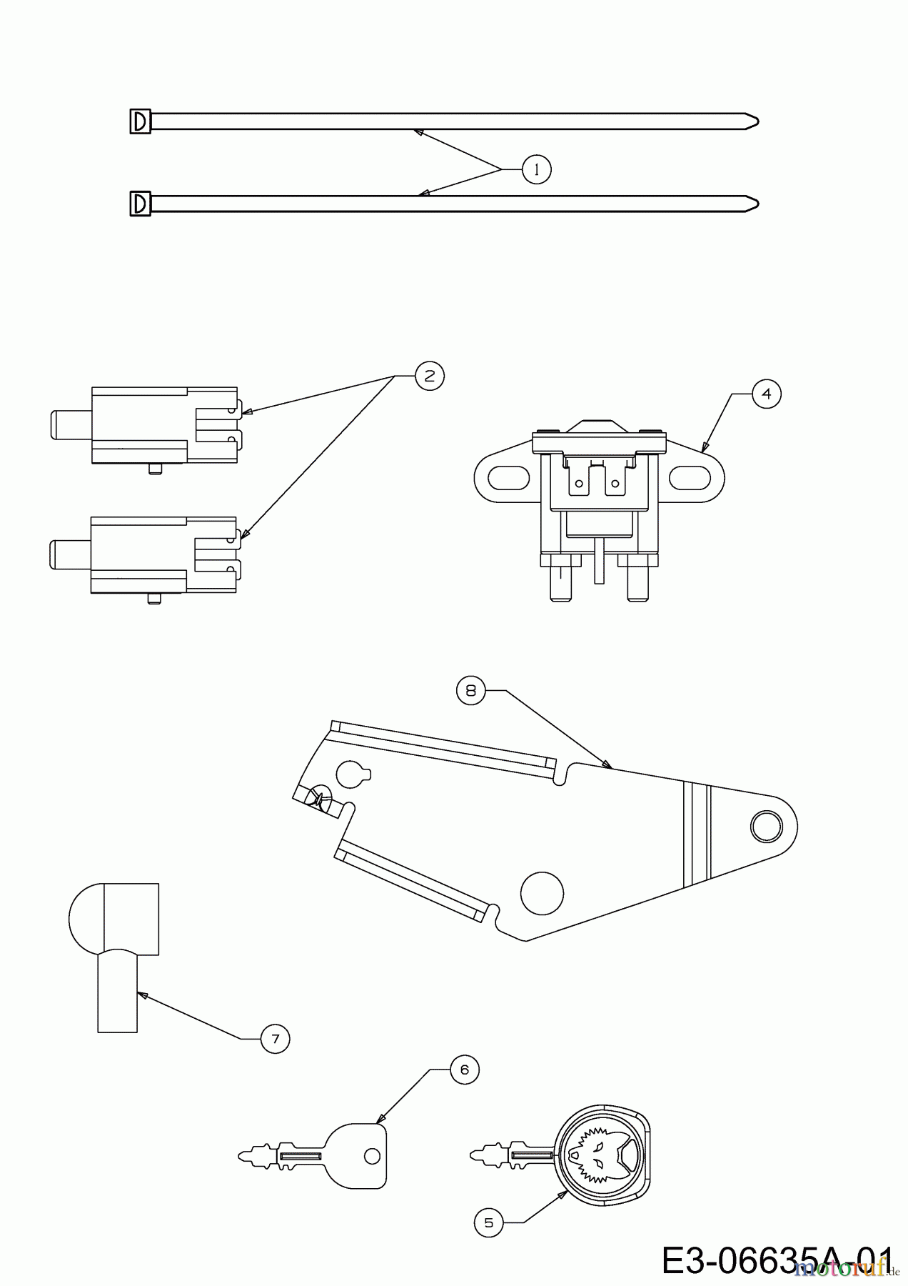  Wolf-Garten Rasentraktoren Select 96.130 T 13TH76RF650  (2011) Elekroteile