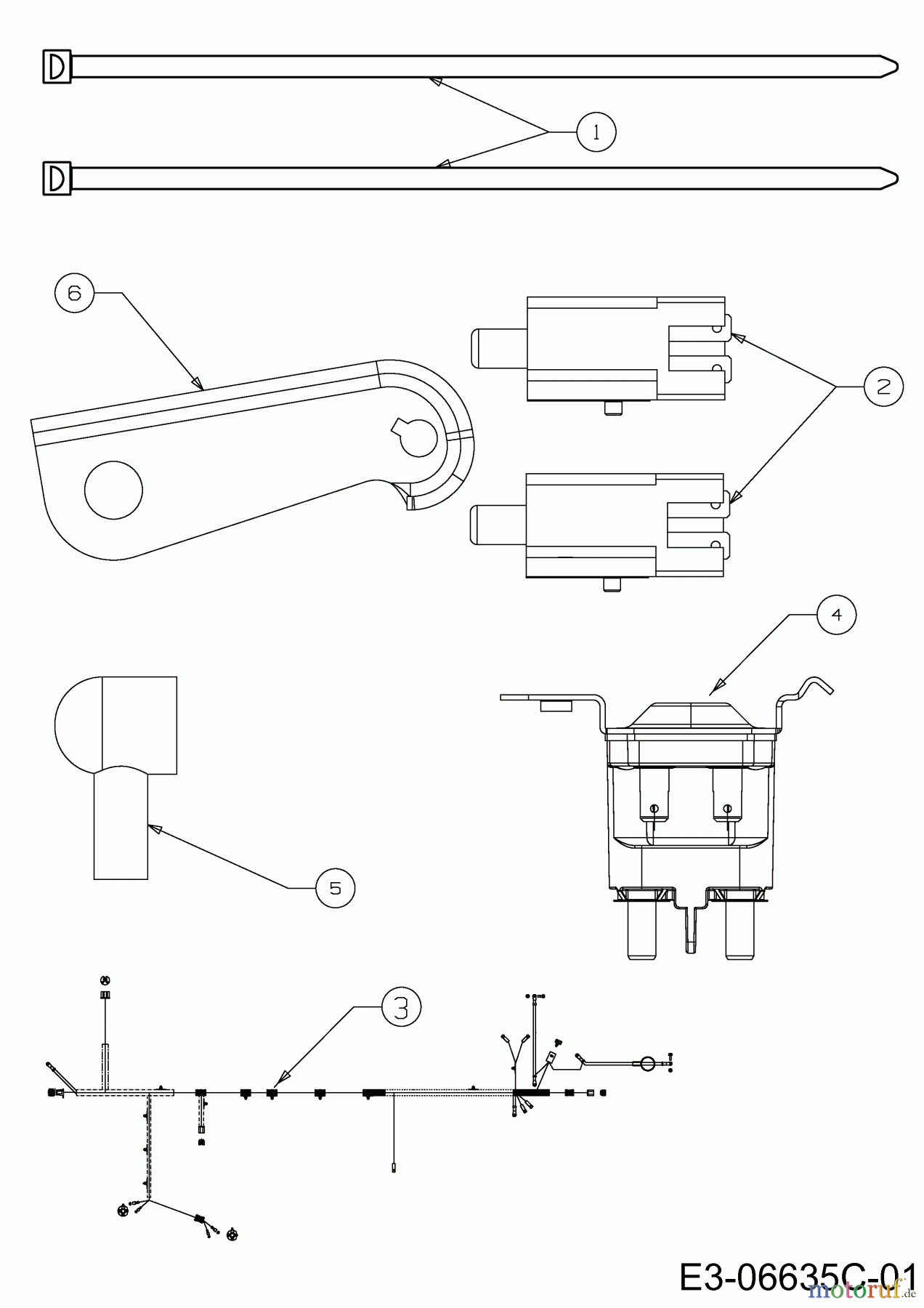  Wolf-Garten Rasentraktoren Ambition 107.175 H 13HN79RG650  (2014) Elektroteile