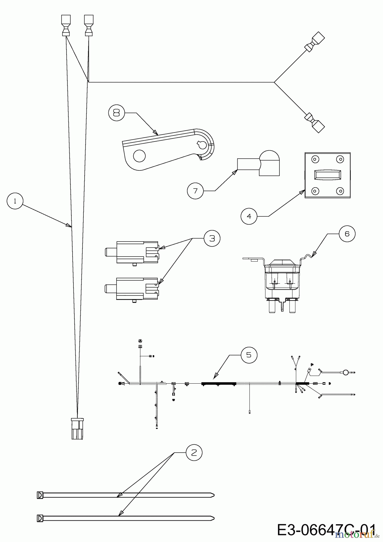  Wolf-Garten Rasentraktoren Blue Power 107.200 H 13TT79RG650  (2014) Elektroteile
