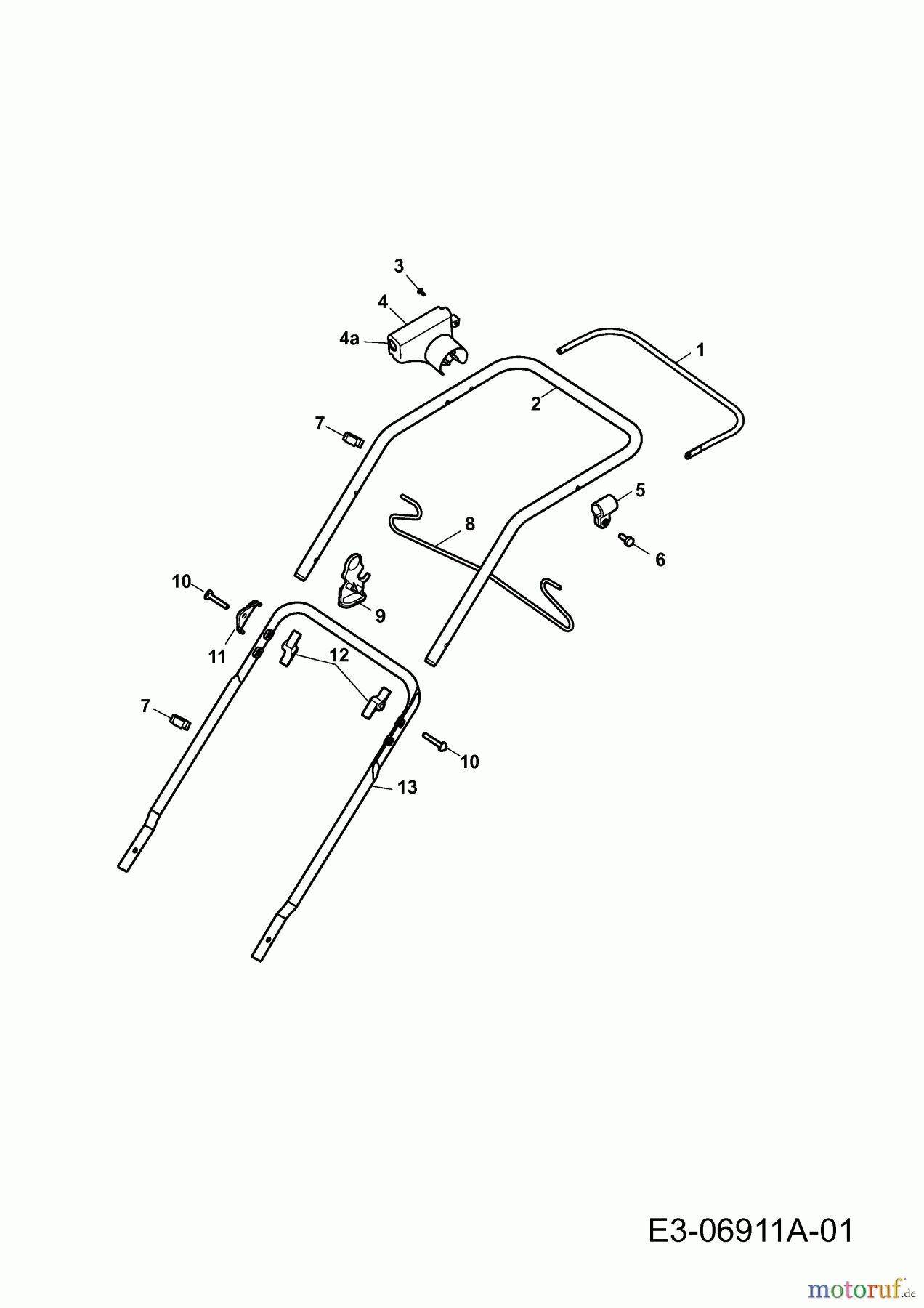  Wolf-Garten Elektromäher Blue Power 40 E 18AWH1Z1650  (2011) Holm, Schalter