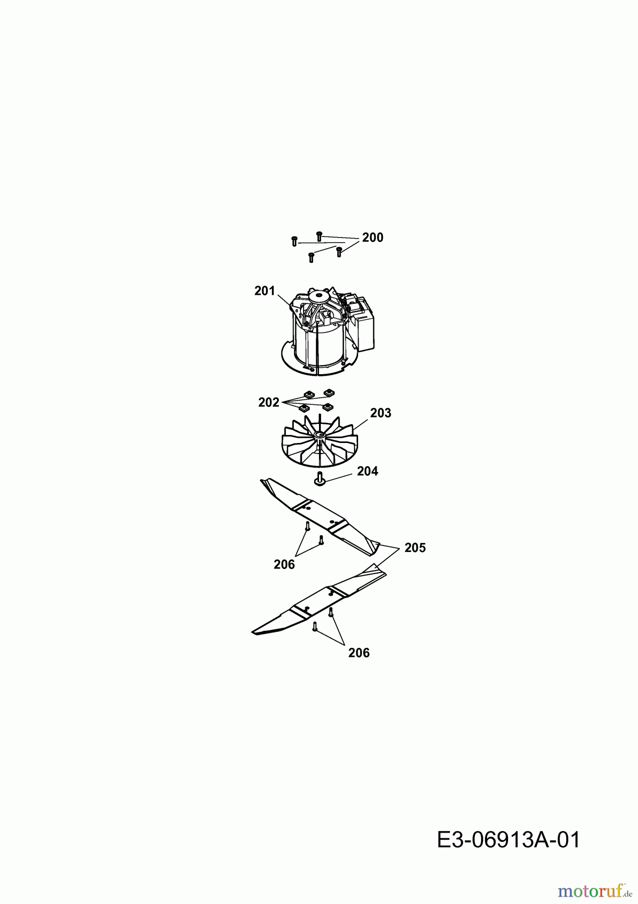  Wolf-Garten Elektromäher Blue Power 40 E 18AWH1Z1C50  (2011) Elektromotor, Messer