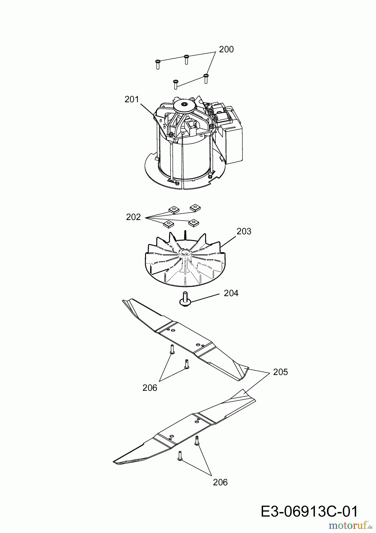  Wolf-Garten Elektromäher Blue Power 40 E 18BWH1Z1C50  (2017) Elektromotor, Messer
