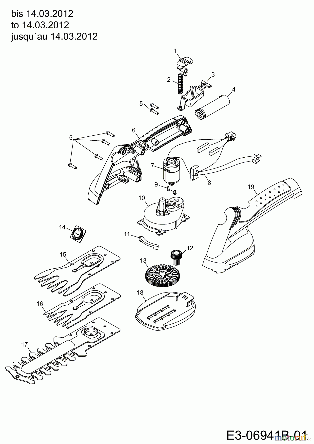  Wolf-Garten Akkuscheren Finesse 50 7266000  (2012) Grundgerät bis 14.03.2012