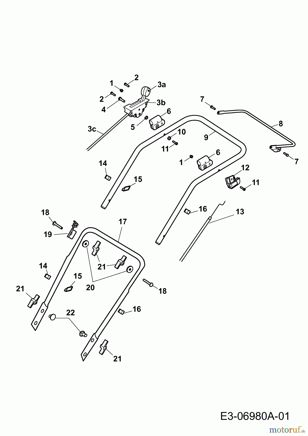 Wolf-Garten Motormäher Power Edition 42 QR 4232000 (2011) Holm