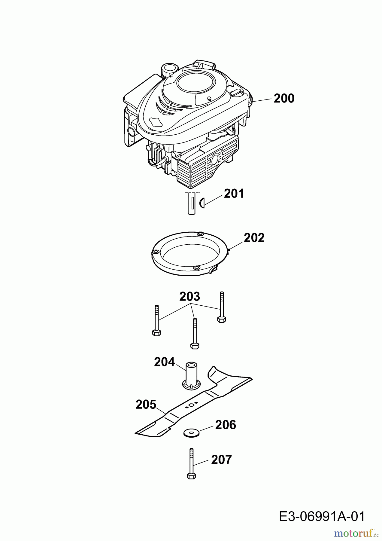 Wolf-Garten Motormäher Power Edition 48 QR 4233000 (2011) Messer, Messeraufnahme, Motor