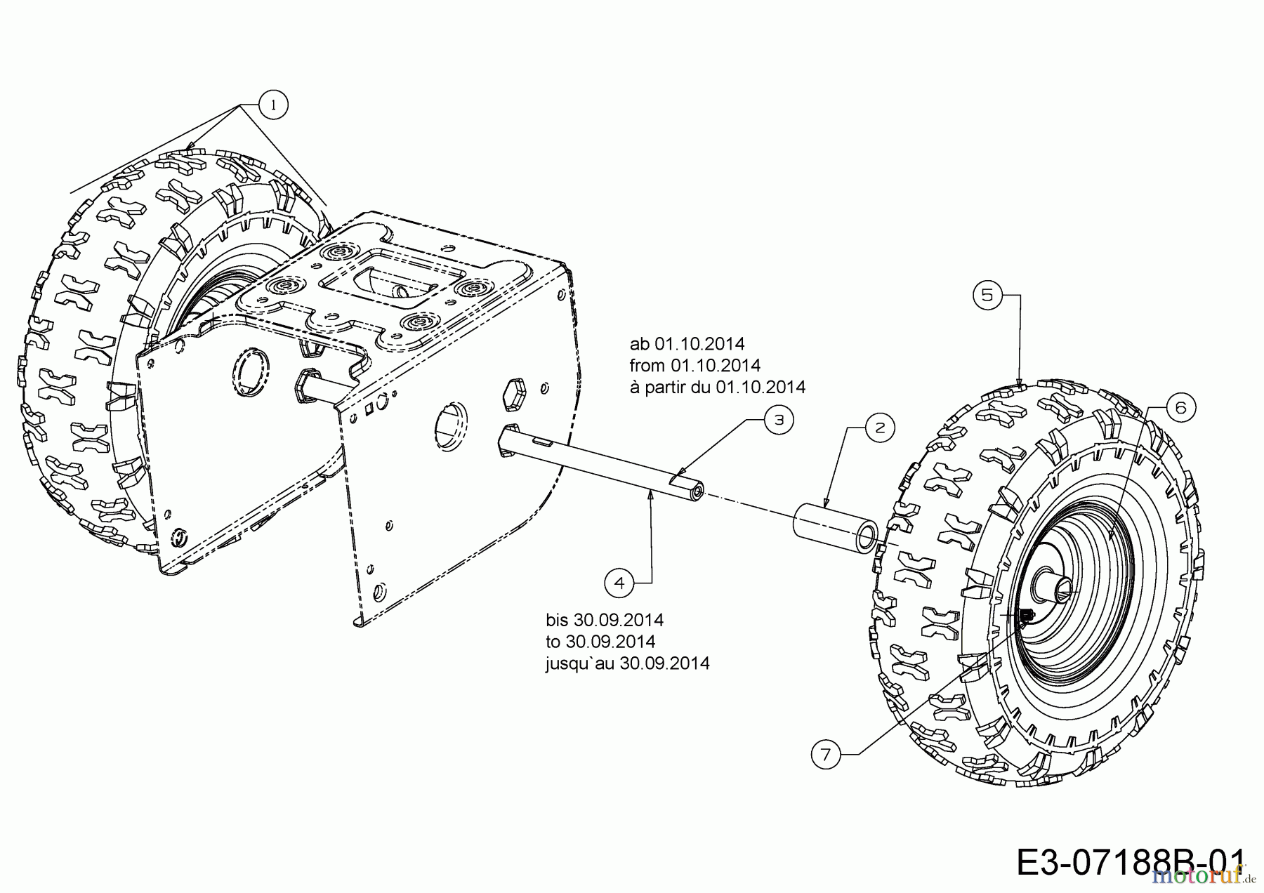  Wolf-Garten Schneefräsen Select SF 61 E 31AW63F2650  (2016) Räder 15x5x6