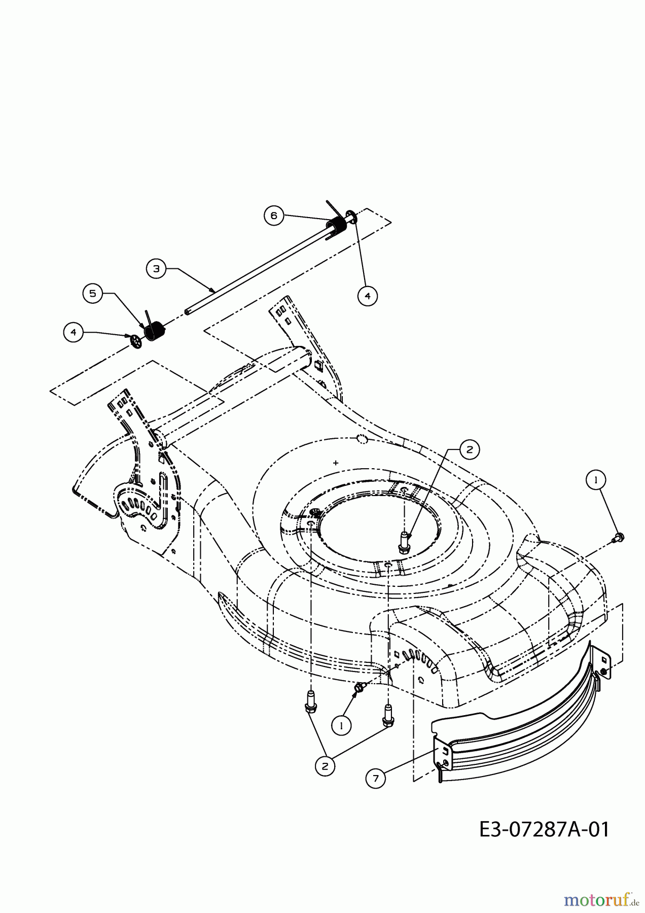  Wolf-Garten Motormäher Select 4600 11C-J1JD650  (2012) Leitblech vorne, Stange Hecklappe