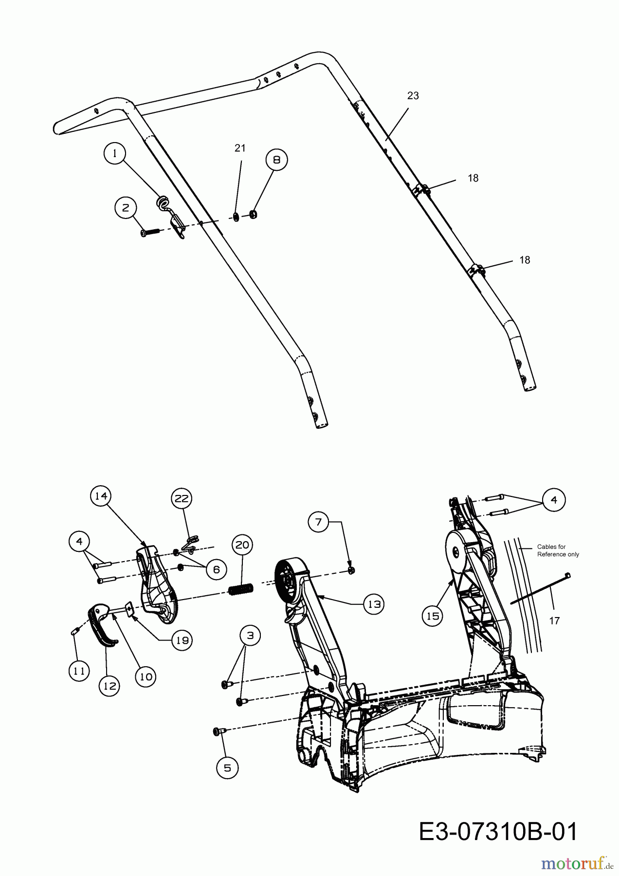  WOLF-Garten Expert Motormäher mit Antrieb Expert 46 BAES 12AEK18Z650  (2014) Holm, ab 20.03.2013
