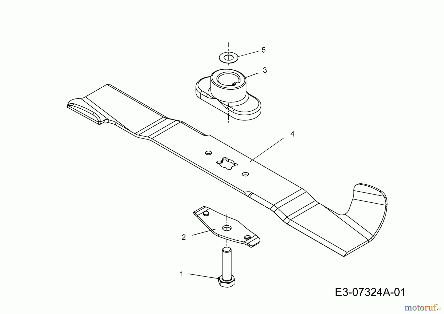  Wolf-Garten Motormäher Expert 46 B 11A-K15E650  (2012) Messer, Messeraufnahme