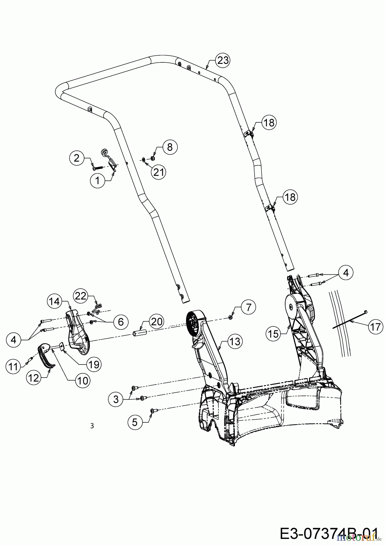  WOLF-Garten Expert Motormäher mit Antrieb Expert 46 BAVES 12BGK18Z650  (2015) Holm, ab 20.03.2013