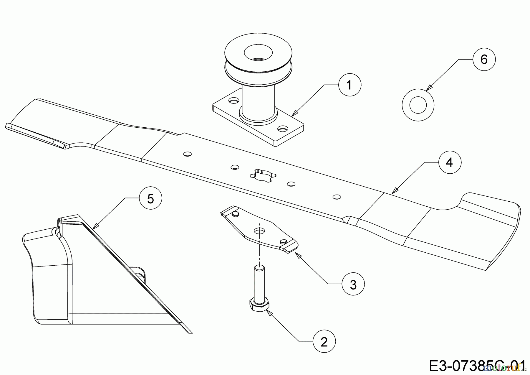  WOLF-Garten Expert Motormäher mit Antrieb Expert 53 BA V IS 12BGQ56J650  (2017) Messer, Messeraufnahme, Mulchstopfen