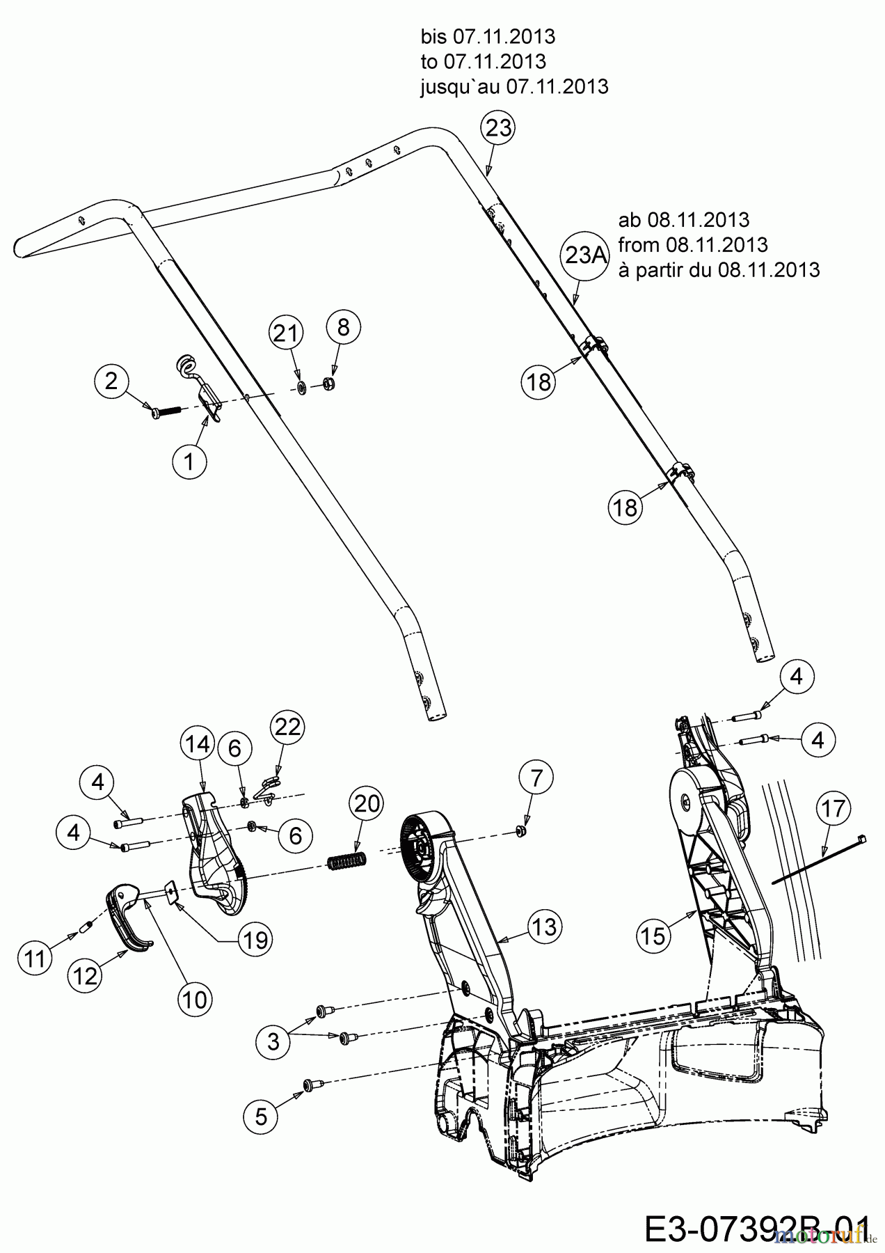  WOLF-Garten Expert Motormäher mit Antrieb Expert 53 BAV 12AVQ56K650  (2013) Holm, ab 20.03.2013