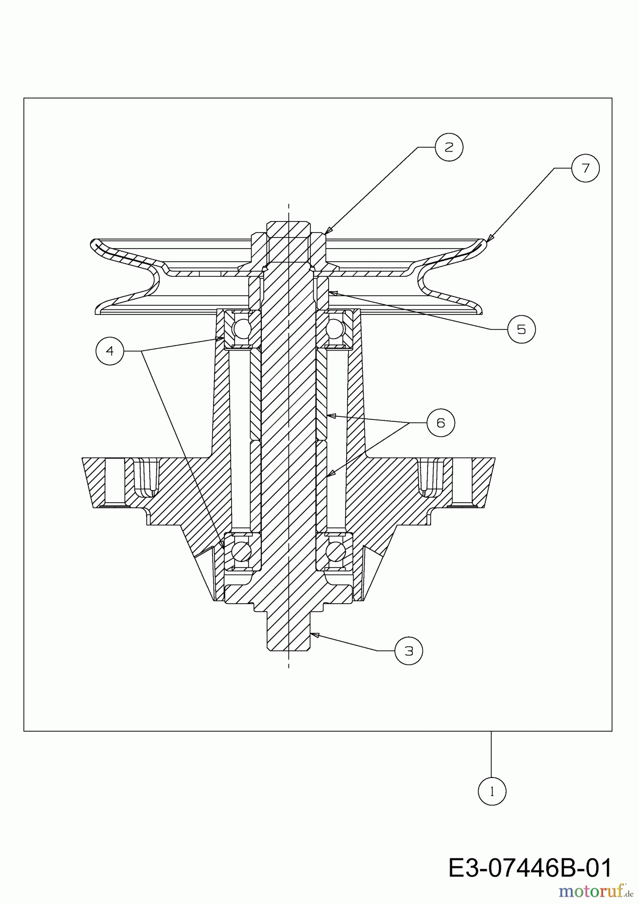  Wolf-Garten Rasentraktoren Select 96.130 T 13TH76RF650  (2014) Messerspindel 618-04474A