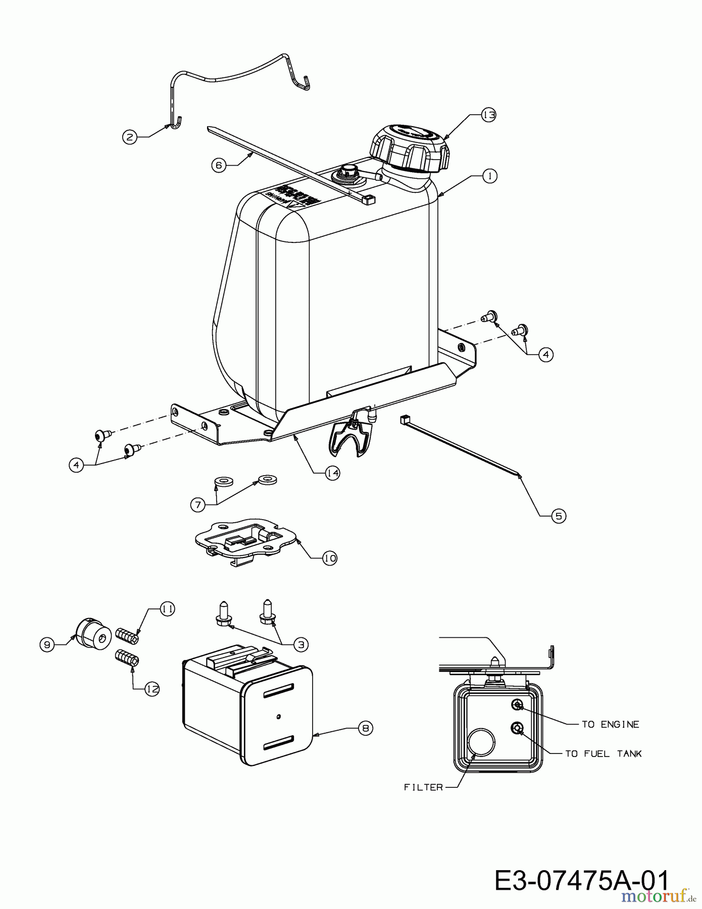  Wolf-Garten Rasentraktoren Blue Power 105.200 H 13RT71RN650  (2012) Tank
